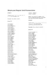 English worksheet: REGULAR VERBS - PRONUNCIATION RULES