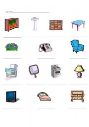 English Worksheet: Furniture Vocabulary