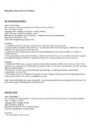 English Worksheet: speaking practice activities
