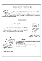 English Worksheet: Brazilian Folklore