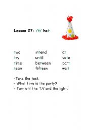 English worksheet: Phonetics-Consonants- sound /t/