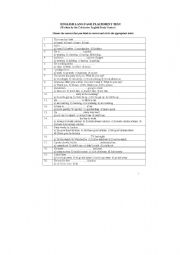 English Worksheet: Stand and placement test