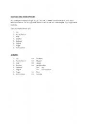 English Worksheet: 8 Basic Emotions
