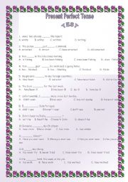 English Worksheet: PRESENT PERFECT TEST