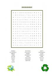 Environmental wordsearch