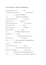 English worksheet: MODAL VERBS