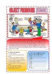 English Worksheet: Object pronouns