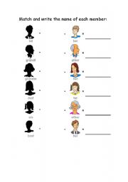 English worksheet: Family Members