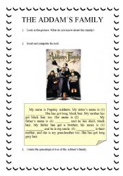 English Worksheet: The Addams Family