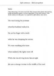 English Worksheet: Split sentences