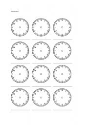 English Worksheet: Blank clock worksheet