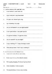 English Worksheet: Conjunctions Quiz