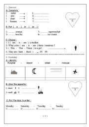 English worksheet: plurals