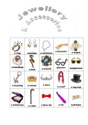 English Worksheet: Jewellery & Accessories handout