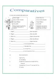 English Worksheet: Comparatives