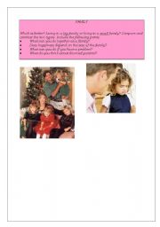 English worksheet: Small/big family