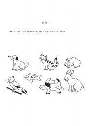 English worksheet: pets