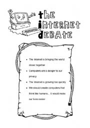 English Worksheet: the internet debate