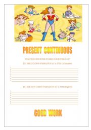 English Worksheet: PRESENT CONTINUOUS