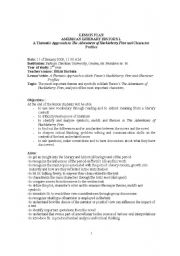 Huckleberry Finn, lesson plan