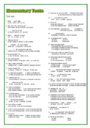 English Worksheet:  Elementary Tests