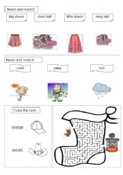 English worksheet: little& big