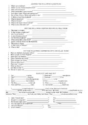 English Worksheet: to be have has got