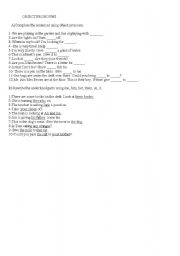English Worksheet: object pronoun
