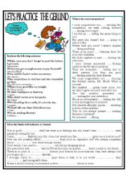 English Worksheet: LETS PRACTICE - GERUND