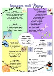 English Worksheet: Seasons and Poems