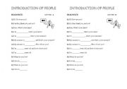 English worksheet: Dialogue Introducción of people