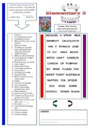 English Worksheet: Fun Sheet Elementary 5