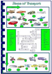 English Worksheet: Means of transport