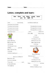 English worksheet: Time goes by