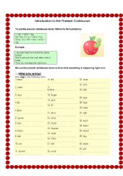 Introduction to the present continuous 