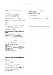 English worksheet: Smels like spirit - Nirvana - listening test