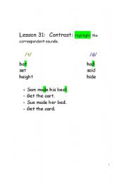English Worksheet: Phonetics-Consonants- Contrast sounds /t/ /d/ /0//s//z/ and more ... 3 pages