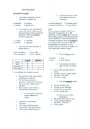 English worksheet: adj, gerunds, infinitive