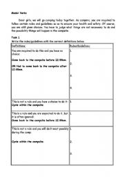 English worksheet: Modal Verbs