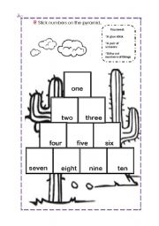 English Worksheet: The pyramid of numbers