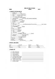 English worksheet: To be exercises