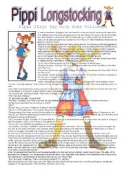 English Worksheet: Pippi Longstocking - Pippi Plays Tag with the Policemen