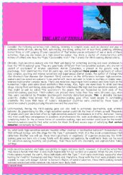 English Worksheet: THE ART OF THRILL READING AND LISTENING ACTIVITY WITH VOCABULARY CHART ;) DIAMOND FOR MULTILINGUAL CLASSES :)