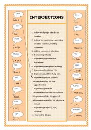 English Worksheet: Exclamations - Interjections