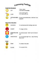 English worksheet: Expressing feelings