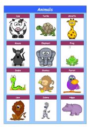 English Worksheet: Animals