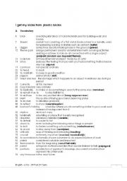 English Worksheet: I get my kicks from laying bricks (Lego)