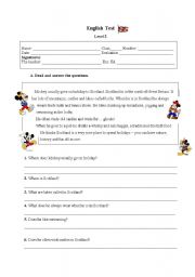 English Worksheet: TEST - PRESENT SIMPLE AND PRESENT CONTINUOUS