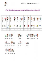 English Worksheet: happy womens day cryptogram