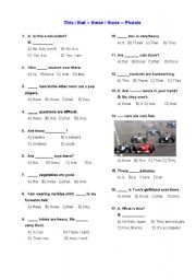 English Worksheet: This-that ---- these-those -- Plurals